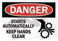 Keep hands clear Sign 1