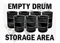 Empty drum storage area