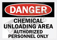 Chemical unloading area Sign 1