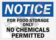 For food storage only Sign 1