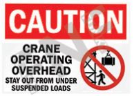 Caution Ã¢â‚¬â€œ Crane operating overhead Ã¢â‚¬â€œ Stay out from under suspended loads