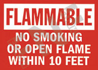 Flammable ÃƒÂ¢Ã¢â€šÂ¬Ã¢â‚¬Å“ No smoking or open flame within 10 feet