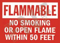 Flammable ÃƒÂ¢Ã¢â€šÂ¬Ã¢â‚¬Å“ No smoking or open flame within 50 feet