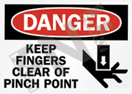 PINCH POINT SAFETY SIGNS